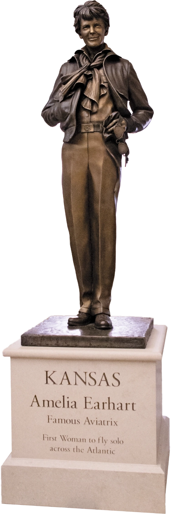 A statue of Amelia Earhart