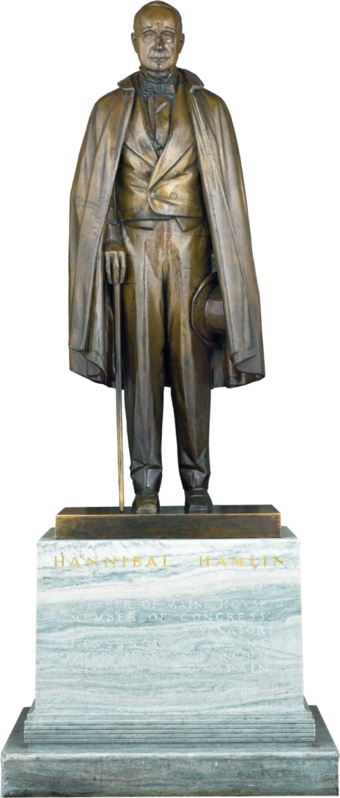 A statue of Hannibal Hamlin