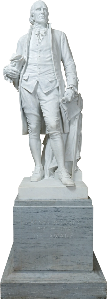 A statue of Caesar Rodney