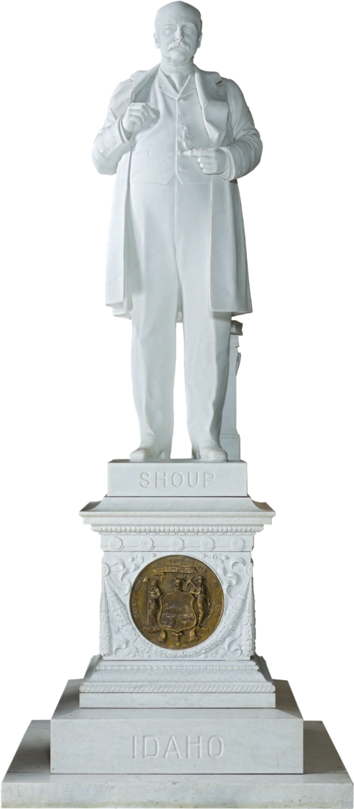 A statue of George Laird Shoup