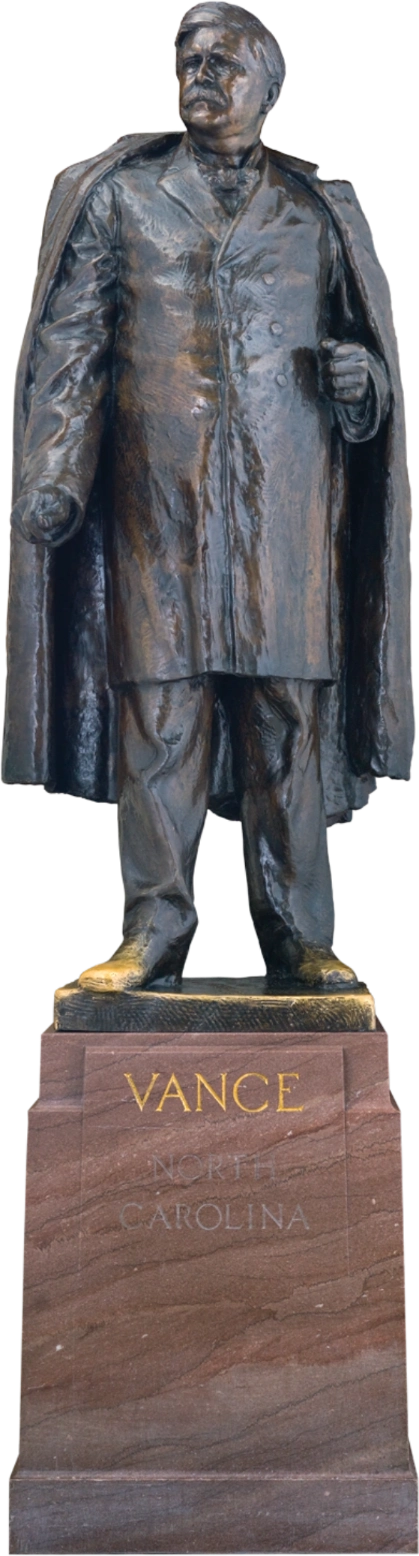 A statue of Zebulon Baird Vance