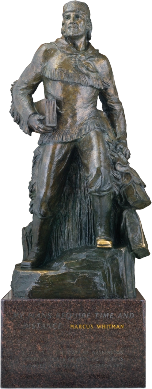 A statue of Marcus Whitman