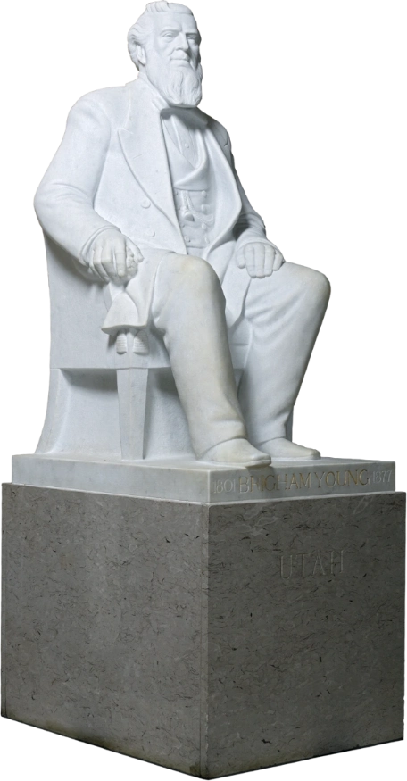 A statue of Brigham Young