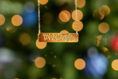 We the People Gold Plate Necklace