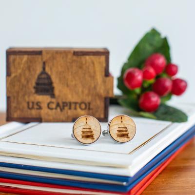 Black Walnut Etched Cufflinks