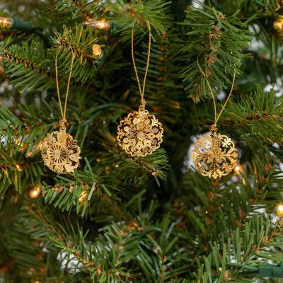 Minton Tile Gold 3 Pack Ornaments